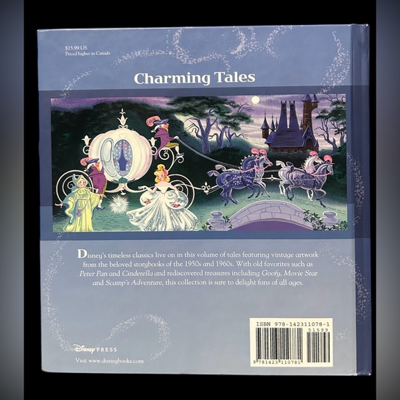 Walt Disney Classic Storybook A Treasury of Tales Hardcover Book Cinderella - Picture 2 of 7